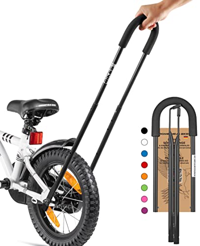 Prometheus - Barra de empuje para bicicleta infantil, montaje en eje, ayuda de aprendizaje de bicicleta ajustable, edición 2024