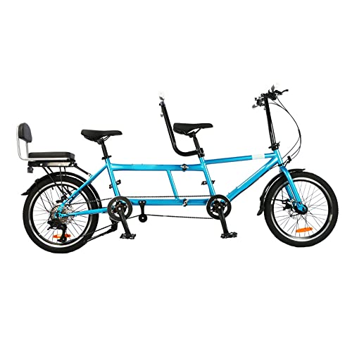 Bicicleta tándem: Bicicleta Plegable tándem para Ciudad, Bicicleta Plegable tándem para Adultos en la Playa, Ajustable en 7 velocidades, CE FCC CCC