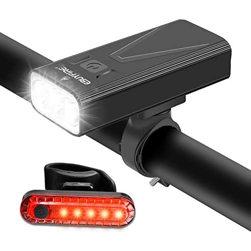 EBUYFIRE Luces Bicicleta Delantera y Trasera LED Recargable USB, 3000 Lumens Potente, 3 Modos, IPX5 Impermeable Luces Seguridad para Ciclismo de Montaña y Carretera