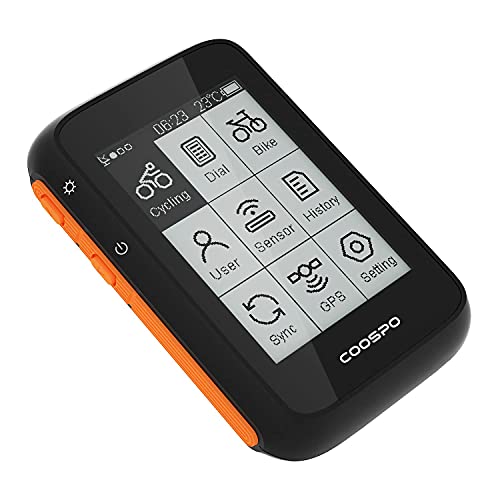 COOSPO Ordenador de Bicicleta GPS Inalámbrico Bluetooth 5.0 y Ant + Ciclocomputador Automática Pantalla LCD Grande de 2,6 Pulgadas