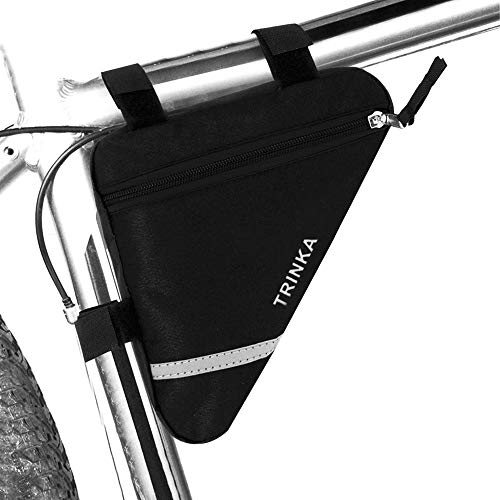 QitinDasen Premium Bolso Triángulo de Bicicleta, Bolsa de Marco de Tubo Delantero de Bicicleta, Bolsa Triangular Impermeable (Negro)