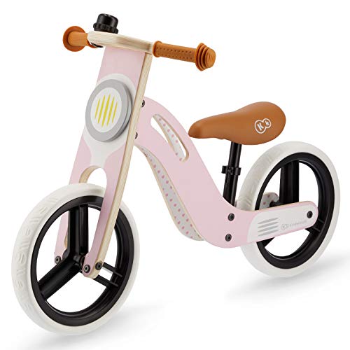 kk Kinderkraft UNIQ Bicicleta sin Pedales, Bicicleta bebé, Bicicleta Niño, Bicicleta 2 Ruedas, A partir de los 2 años, Asiento Ajustable, Ligera, de Madera, 2+ años, 35 kg, Rosa