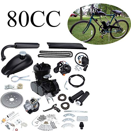 Ambienceo 80cc 2 ciclos de pedaleo Kit de conversión de bicicleta de gasolina para motor de gasolina para bicicleta motorizada negra