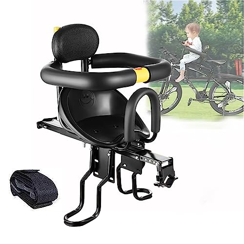 Qearal Asiento de bicicleta infantil delantero, asiento de bicicleta infantil, bicicletas plegables, asiento delantero con rejilla de seguridad para niños de 8 meses a 6 años (tipo 1)
