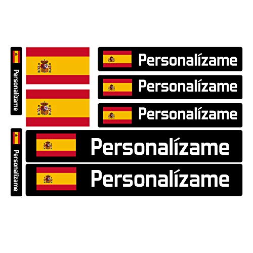 Pegatinas de Bandera con Nombre Personalizado para...